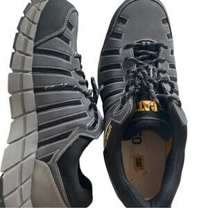 Caterpillar Black and Gray Men's Work Boots - Lace-Up Safety Shoes